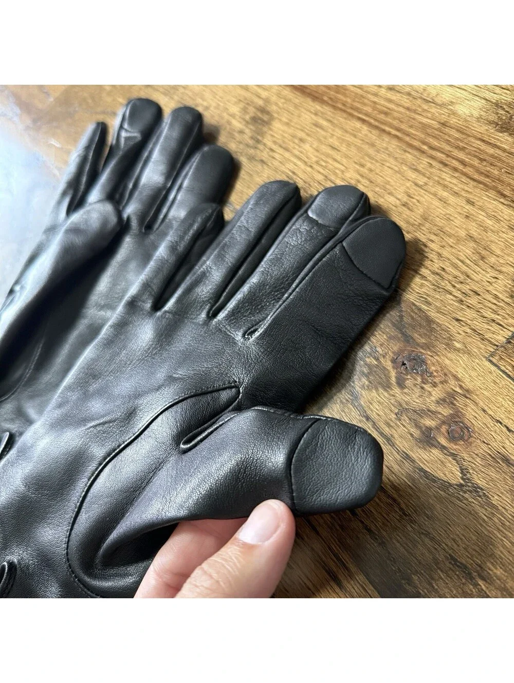 Coach Black Leather Gloves Women’s Large L Touchscreen Winter Cold Weather